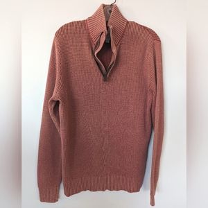 Lucky Brand Men's half zip ribbed sweater